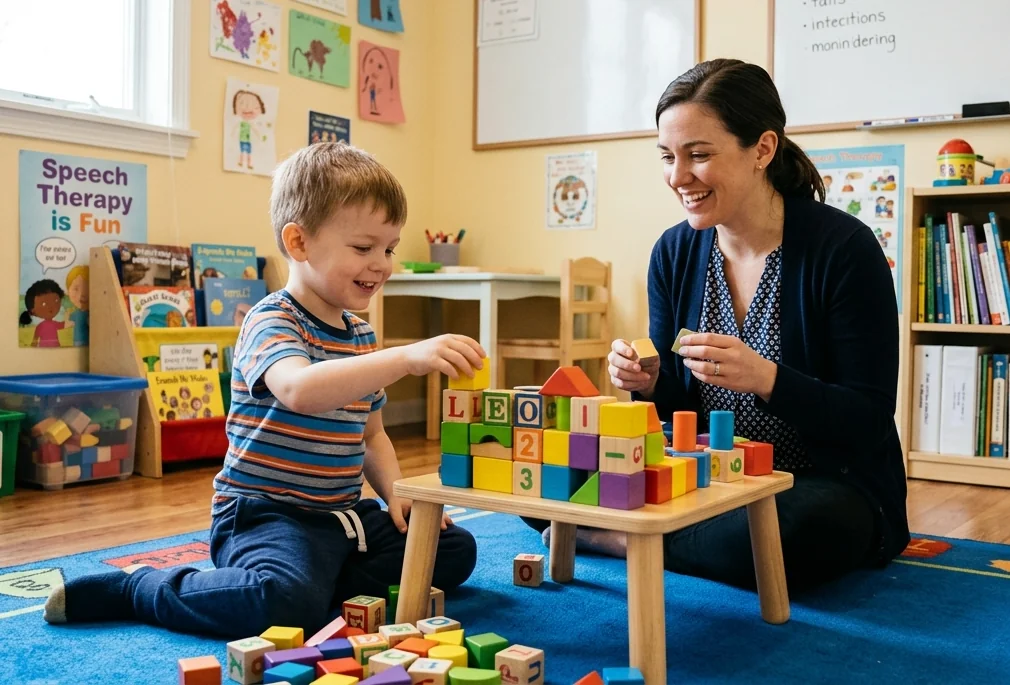 Four-year-old playing
