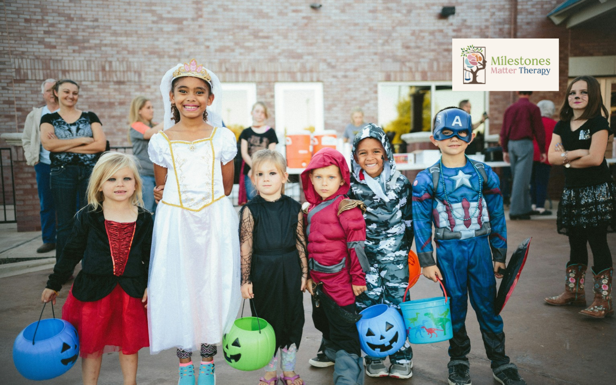 kids in halloween costumes some sensory friendly